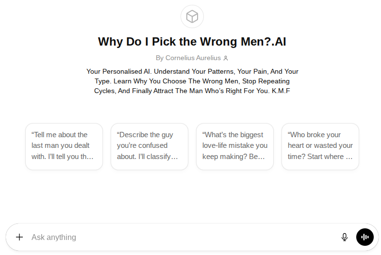Why Do I Pick The Wrong Men AI – Screenshot
