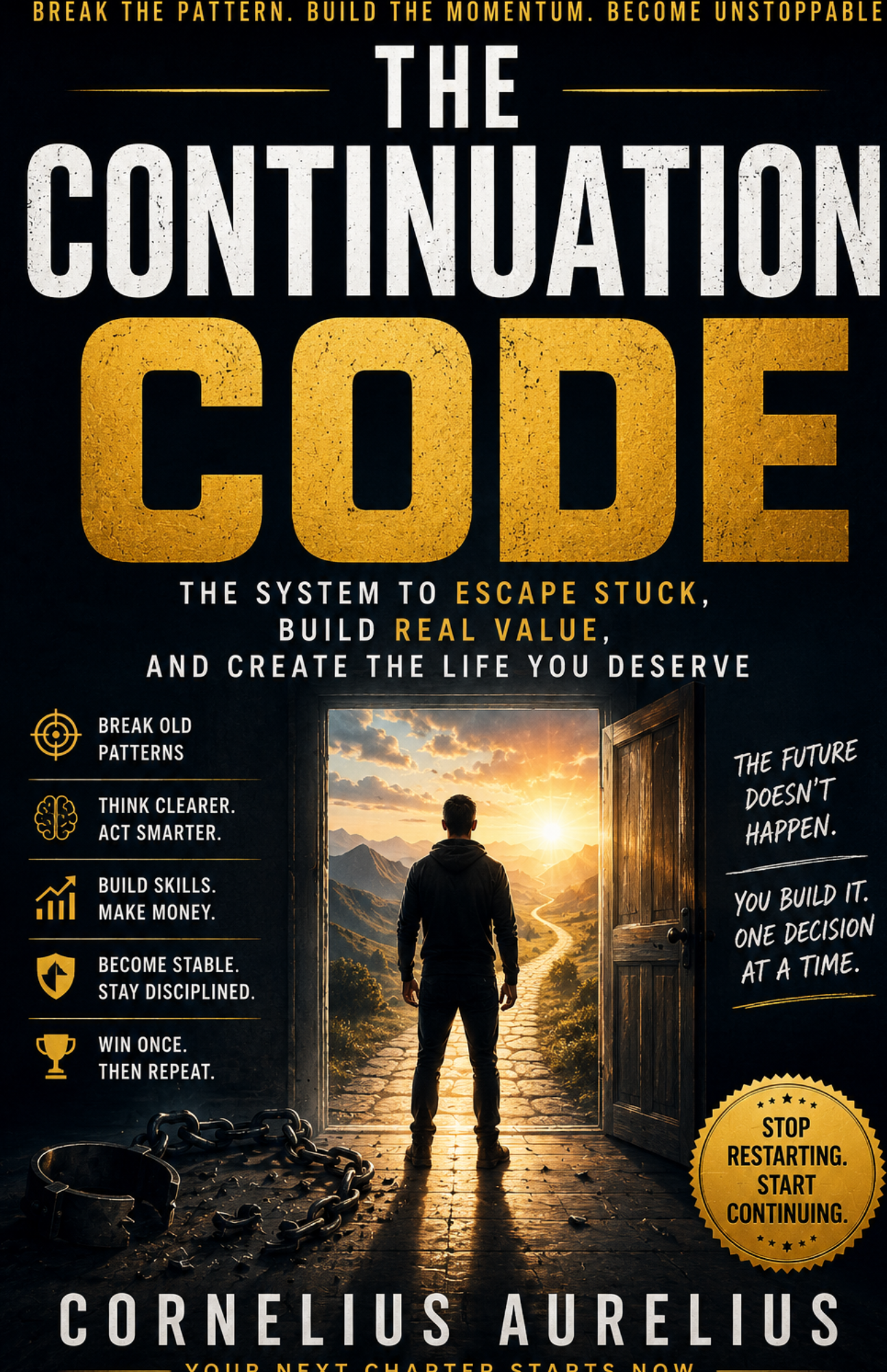 The Continuation Code promotional website example built by KRONATRIX AI for Cornelius Aurelius